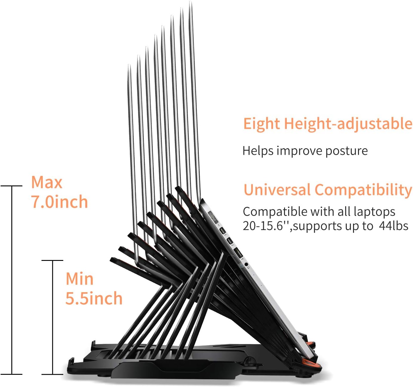 Soporte ergonómico ajustable para laptop KENTEVIN (con rotación 360° y soporte para teléfono)