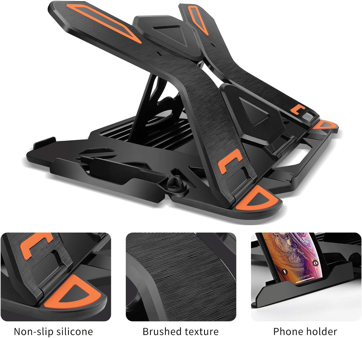 Soporte ergonómico ajustable para laptop KENTEVIN (con rotación 360° y soporte para teléfono)