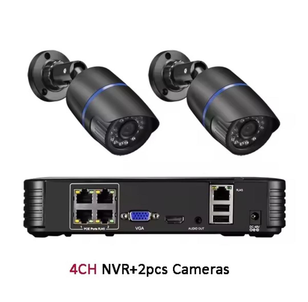 🎥 Kit Sistema de X4 Cámaras de Seguridad 4K 8MP POE con NVR H.265 8 Pueros POE+ – Kit CCTV Exterior con Audio y Visión Nocturna