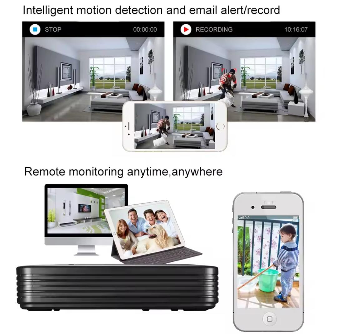 🎥 Kit Sistema de X4 Cámaras de Seguridad 4K 8MP POE con NVR H.265 8 Pueros POE+ – Kit CCTV Exterior con Audio y Visión Nocturna