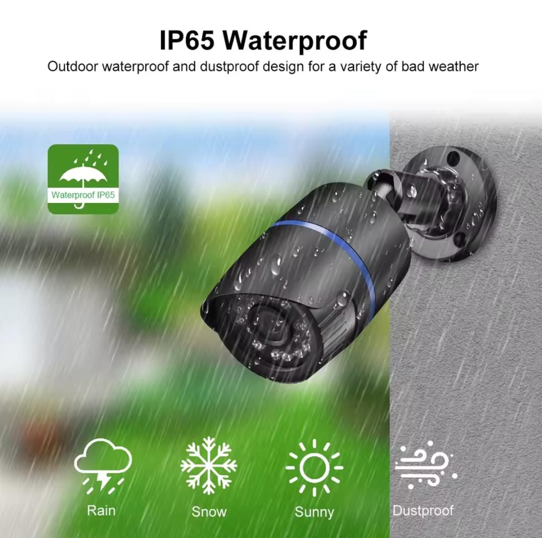🎥 Kit Sistema de X4 Cámaras de Seguridad 4K 8MP POE con NVR H.265 8 Pueros POE+ – Kit CCTV Exterior con Audio y Visión Nocturna