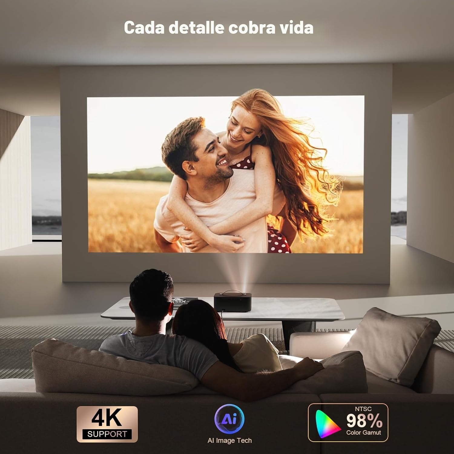 🎥 Proyector ONOAYO 3000 ANSI Full HD 1080p Smart WiFi 6 Bluetooth Compatible 4K