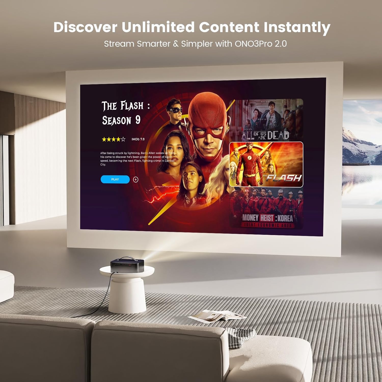 🎥 Proyector ONOAYO 3000 ANSI Full HD 1080p Smart WiFi 6 Bluetooth Compatible 4K