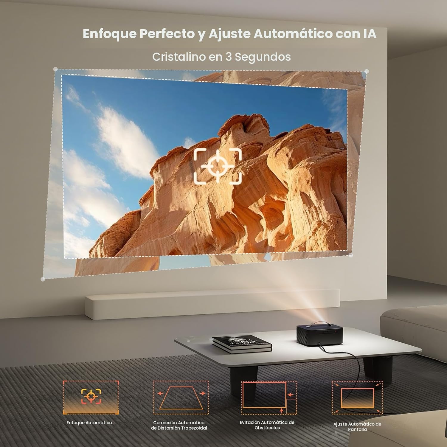 🎥 Proyector ONOAYO 3000 ANSI Full HD 1080p Smart WiFi 6 Bluetooth Compatible 4K